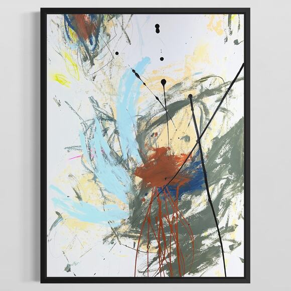 Original Mixed Media Abstract Modern Art Painting 18x24 